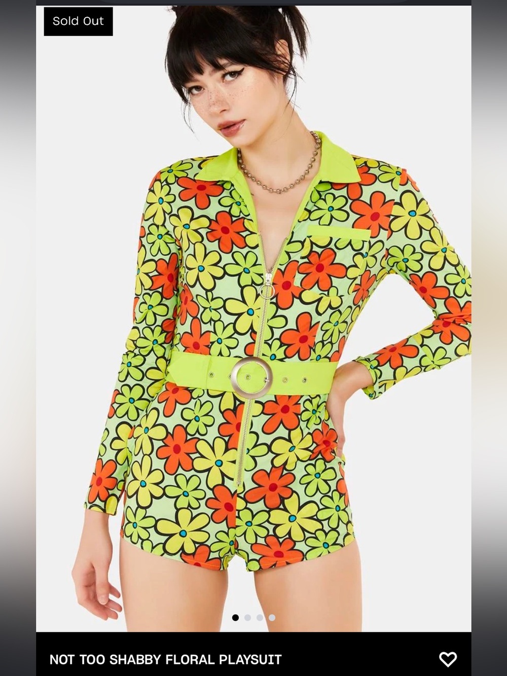 Dolls Kill x Hanna Barbera | Not Too Shabby Floral Playsuit NO BELT size Medium